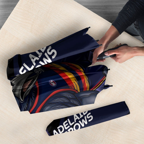 Adelaide Football Club Umbrella Crows Muscular Mascot Graphic - Abstract Paint Splatter Art