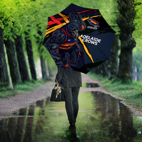 Adelaide Football Club Umbrella Crows Muscular Mascot Graphic - Abstract Paint Splatter Art