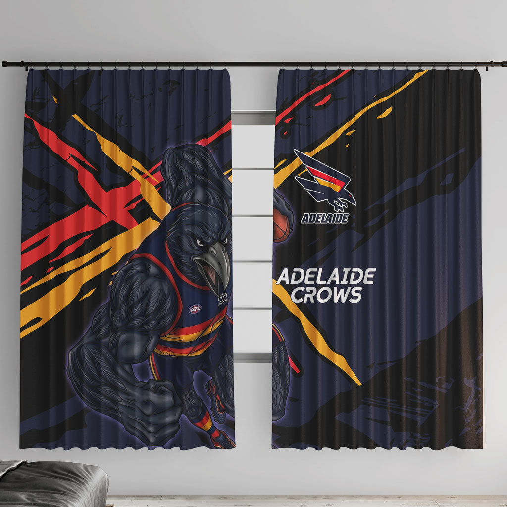 Adelaide Football Club Window Curtain Crows Muscular Mascot Graphic - Abstract Paint Splatter Art
