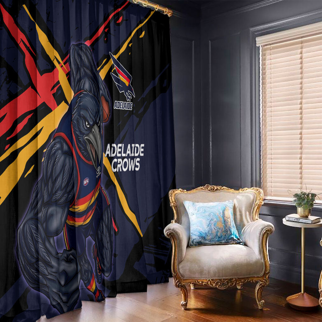 Adelaide Football Club Window Curtain Crows Muscular Mascot Graphic - Abstract Paint Splatter Art