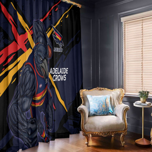 Adelaide Football Club Window Curtain Crows Muscular Mascot Graphic - Abstract Paint Splatter Art