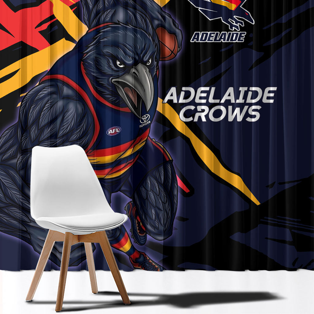 Adelaide Football Club Window Curtain Crows Muscular Mascot Graphic - Abstract Paint Splatter Art