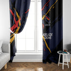 Adelaide Football Club Window Curtain Crows Muscular Mascot Graphic - Abstract Paint Splatter Art
