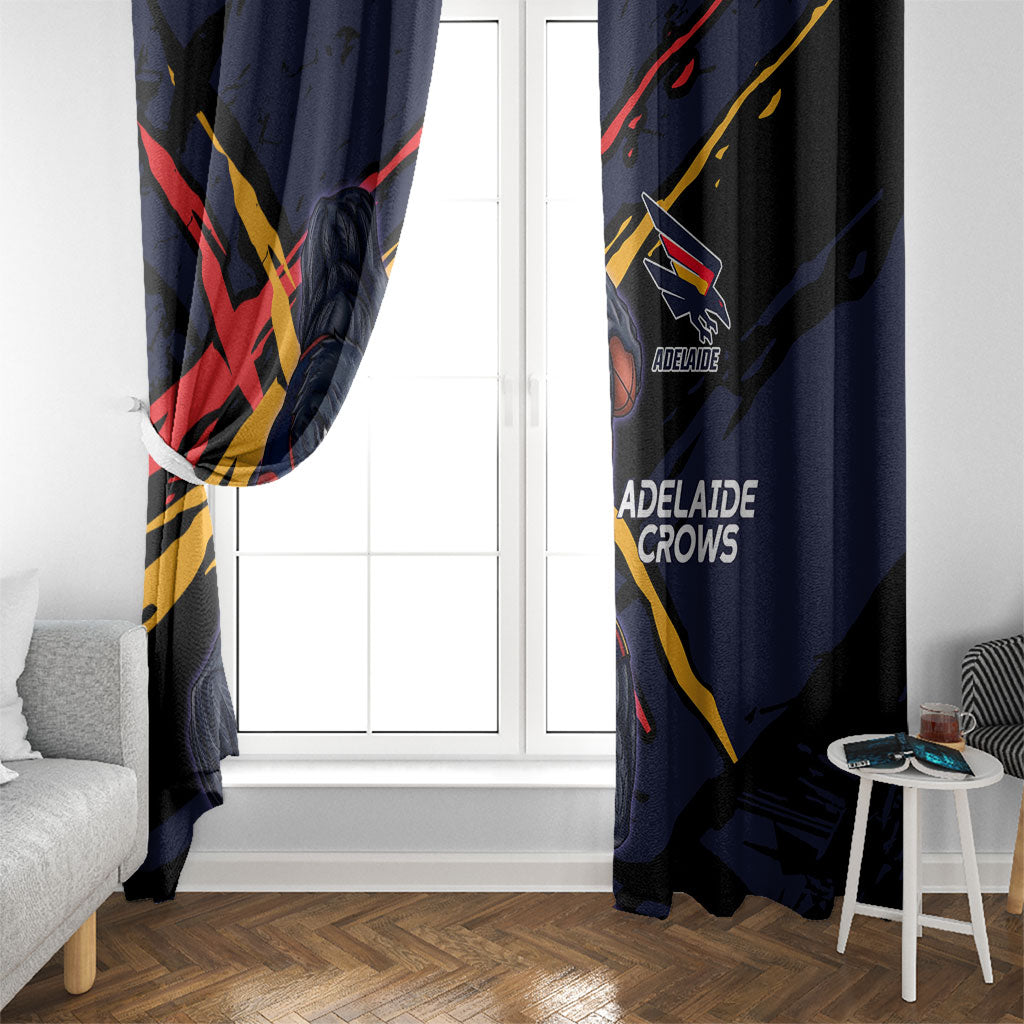 Adelaide Football Club Window Curtain Crows Muscular Mascot Graphic - Abstract Paint Splatter Art