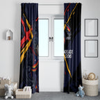 Adelaide Football Club Window Curtain Crows Muscular Mascot Graphic - Abstract Paint Splatter Art