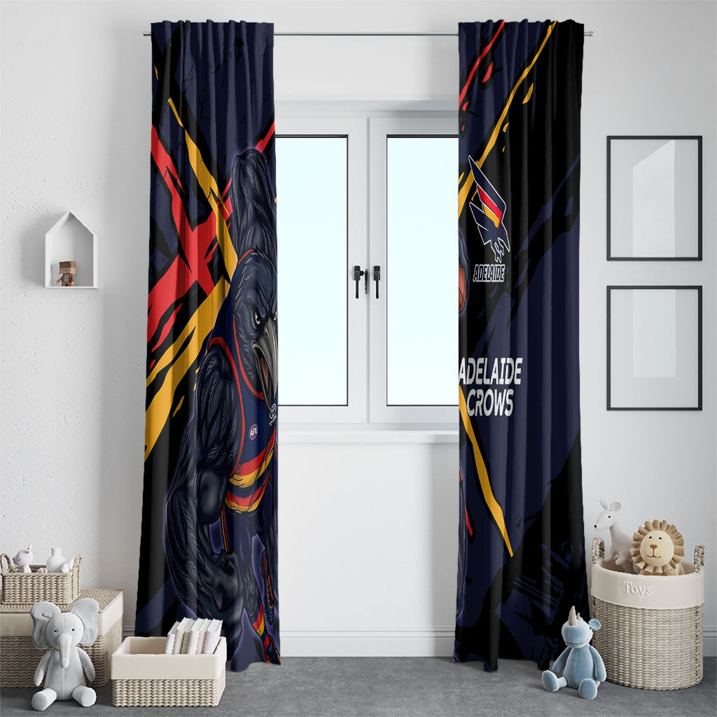 Adelaide Football Club Window Curtain Crows Muscular Mascot Graphic - Abstract Paint Splatter Art