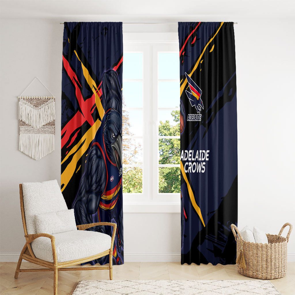 Adelaide Football Club Window Curtain Crows Muscular Mascot Graphic - Abstract Paint Splatter Art