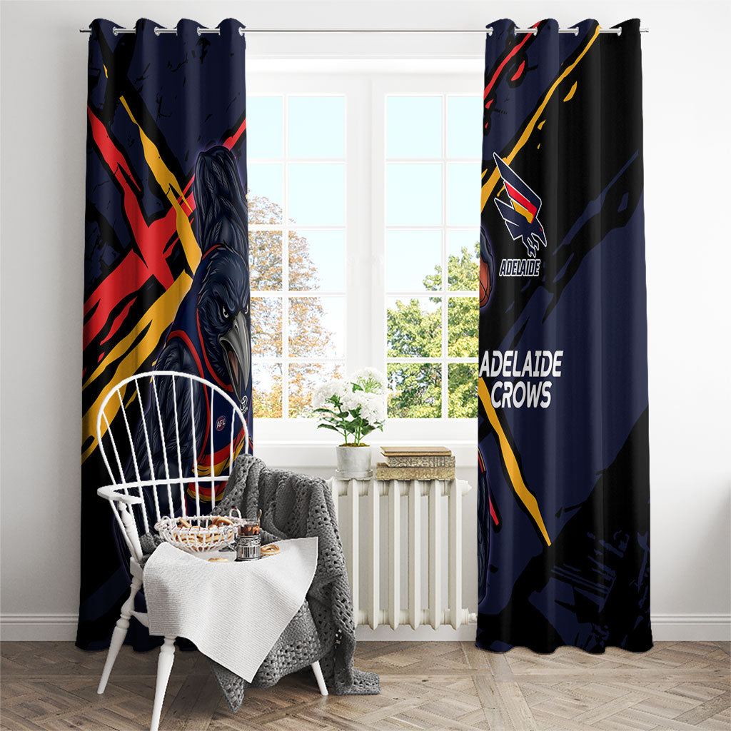 Adelaide Football Club Window Curtain Crows Muscular Mascot Graphic - Abstract Paint Splatter Art