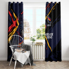 Adelaide Football Club Window Curtain Crows Muscular Mascot Graphic - Abstract Paint Splatter Art