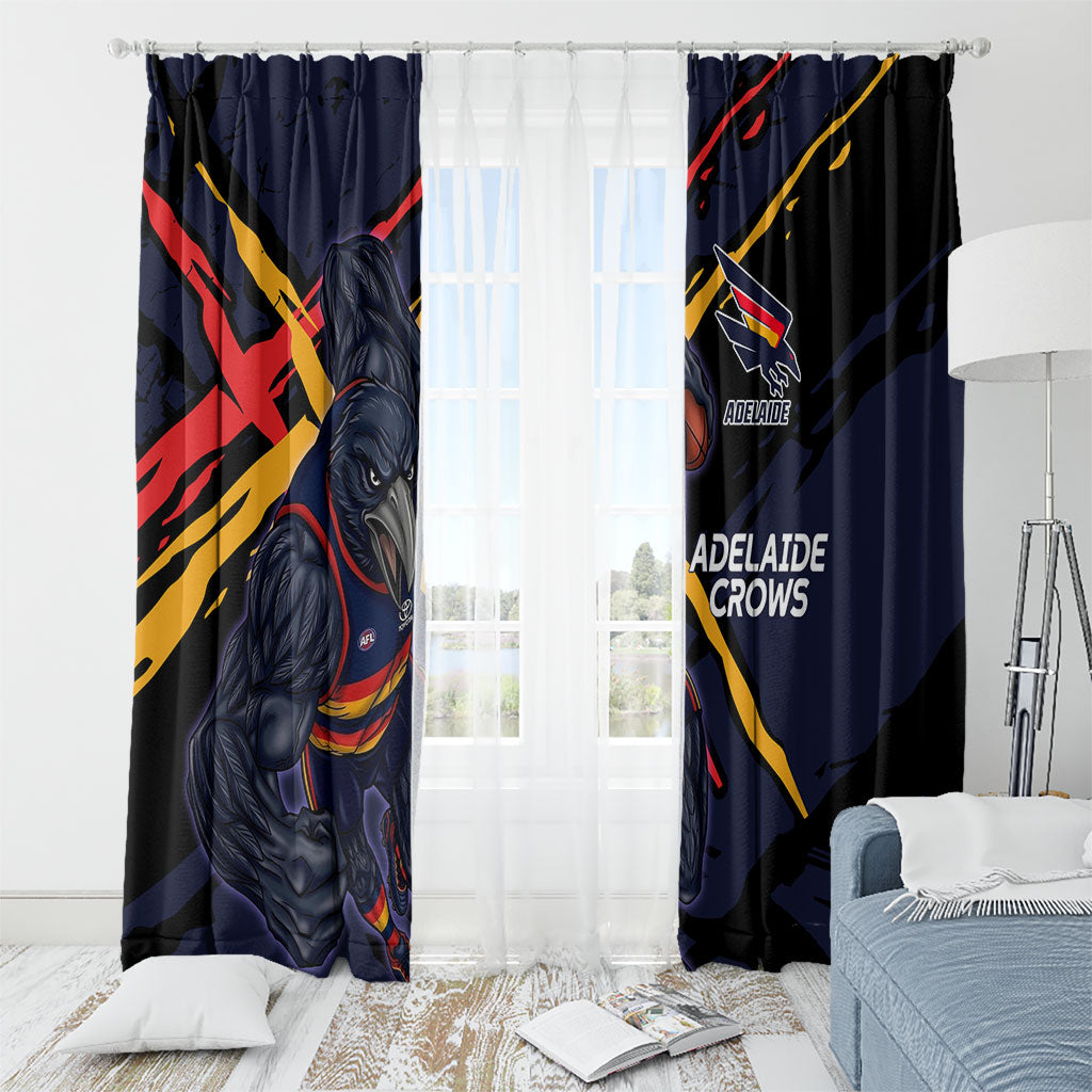 Adelaide Football Club Window Curtain Crows Muscular Mascot Graphic - Abstract Paint Splatter Art