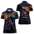 Adelaide Football Club Women Polo Shirt Crows Muscular Mascot Graphic - Abstract Paint Splatter Art