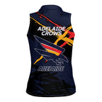 Adelaide Football Club Women Sleeveless Polo Shirt Crows Muscular Mascot Graphic - Abstract Paint Splatter Art