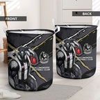 Collingwood Football Club Laundry Basket Magpies Muscular Mascot Graphic - Abstract Paint Splatter Art