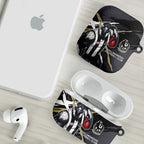 Collingwood Football Club AirPods Case Magpies Muscular Mascot Graphic - Abstract Paint Splatter Art