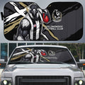 Collingwood Football Club Auto Sun Shade Magpies Muscular Mascot Graphic - Abstract Paint Splatter Art