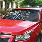 Collingwood Football Club Auto Sun Shade Magpies Muscular Mascot Graphic - Abstract Paint Splatter Art
