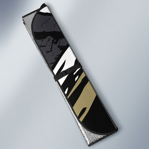 Collingwood Football Club Auto Sun Shade Magpies Muscular Mascot Graphic - Abstract Paint Splatter Art