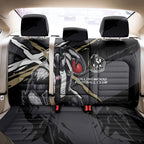 Collingwood Football Club Back Car Seat Cover Magpies Muscular Mascot Graphic - Abstract Paint Splatter Art