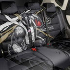 Collingwood Football Club Back Car Seat Cover Magpies Muscular Mascot Graphic - Abstract Paint Splatter Art