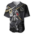 Collingwood Football Club Baseball Jersey Magpies Muscular Mascot Graphic - Abstract Paint Splatter Art