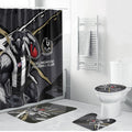 Collingwood Football Club Bathroom Set Magpies Muscular Mascot Graphic - Abstract Paint Splatter Art
