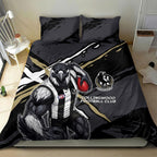 Collingwood Football Club Bedding Set Magpies Muscular Mascot Graphic - Abstract Paint Splatter Art
