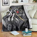 Collingwood Football Club Blanket Magpies Muscular Mascot Graphic - Abstract Paint Splatter Art