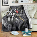 Collingwood Football Club Blanket Magpies Muscular Mascot Graphic - Abstract Paint Splatter Art