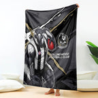 Collingwood Football Club Blanket Magpies Muscular Mascot Graphic - Abstract Paint Splatter Art