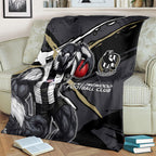 Collingwood Football Club Blanket Magpies Muscular Mascot Graphic - Abstract Paint Splatter Art