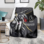 Collingwood Football Club Blanket Magpies Muscular Mascot Graphic - Abstract Paint Splatter Art