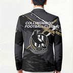 Collingwood Football Club Blazer Magpies Muscular Mascot Graphic - Abstract Paint Splatter Art