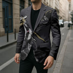 Collingwood Football Club Blazer Magpies Muscular Mascot Graphic - Abstract Paint Splatter Art