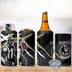 Collingwood Football Club 4 in 1 Can Cooler Tumbler Magpies Muscular Mascot Graphic - Abstract Paint Splatter Art