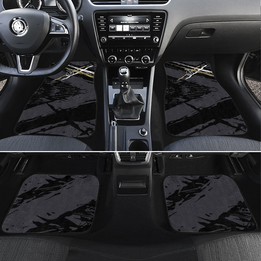 Collingwood Football Club Car Mats Magpies Muscular Mascot Graphic - Abstract Paint Splatter Art