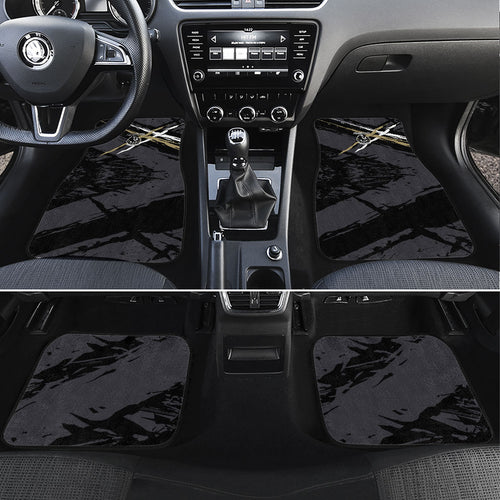 Collingwood Football Club Car Mats Magpies Muscular Mascot Graphic - Abstract Paint Splatter Art