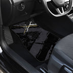 Collingwood Football Club Car Mats Magpies Muscular Mascot Graphic - Abstract Paint Splatter Art