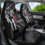 Collingwood Football Club Car Seat Cover Magpies Muscular Mascot Graphic - Abstract Paint Splatter Art
