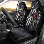 Collingwood Football Club Car Seat Cover Magpies Muscular Mascot Graphic - Abstract Paint Splatter Art