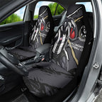 Collingwood Football Club Car Seat Cover Magpies Muscular Mascot Graphic - Abstract Paint Splatter Art
