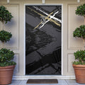 Collingwood Football Club Door Cover Magpies Muscular Mascot Graphic - Abstract Paint Splatter Art