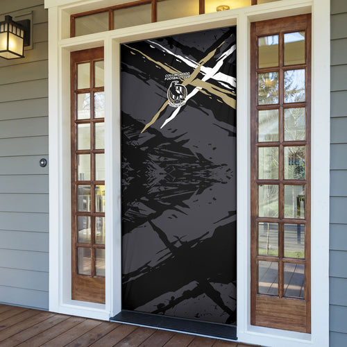 Collingwood Football Club Door Cover Magpies Muscular Mascot Graphic - Abstract Paint Splatter Art