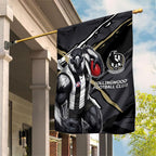 Collingwood Football Club Garden Flag Magpies Muscular Mascot Graphic - Abstract Paint Splatter Art