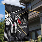 Collingwood Football Club Garden Flag Magpies Muscular Mascot Graphic - Abstract Paint Splatter Art