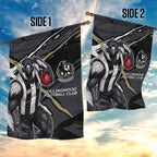 Collingwood Football Club Garden Flag Magpies Muscular Mascot Graphic - Abstract Paint Splatter Art