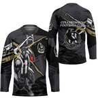 Collingwood Football Club Hockey Jersey Magpies Muscular Mascot Graphic - Abstract Paint Splatter Art