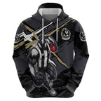 Collingwood Football Club Hoodie Magpies Muscular Mascot Graphic - Abstract Paint Splatter Art