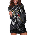 Collingwood Football Club Hoodie Dress Magpies Muscular Mascot Graphic - Abstract Paint Splatter Art