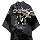 Collingwood Football Club Kimono Magpies Muscular Mascot Graphic - Abstract Paint Splatter Art