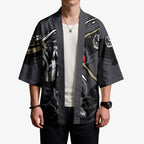 Collingwood Football Club Kimono Magpies Muscular Mascot Graphic - Abstract Paint Splatter Art